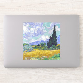Vincent Van Gogh - Weizenfeld mit Zypressen Aufkleber