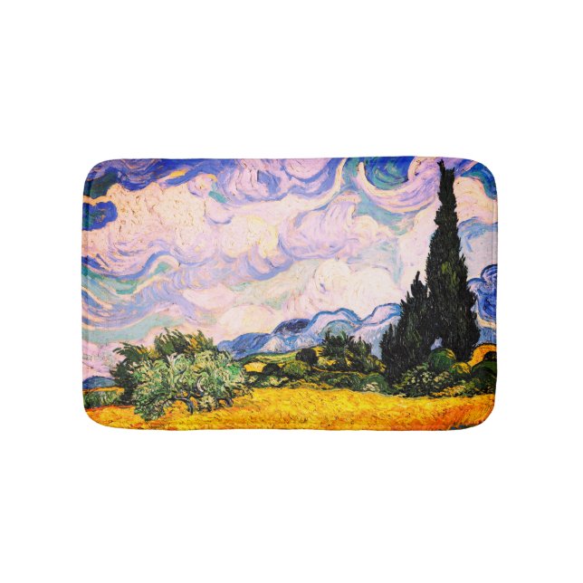 Vincent Van Gogh Weizenfeld mit Zypressen  Badematte (Vorderseite)