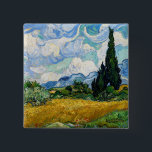 Vincent Van Gogh - Weizenfeld mit Zypressen Button<br><div class="desc">Weizenfeld mit Zypressen / Champ de ble avec cypres - Vincent Van Gogh,  Juli 1889</div>