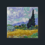 Vincent Van Gogh - Weizenfeld mit Zypressen Button<br><div class="desc">Weizenfeld mit Zypressen / Champ de ble avec cypres - Vincent Van Gogh,  September 1889</div>