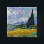 Vincent Van Gogh - Weizenfeld mit Zypressen Button<br><div class="desc">Weizenfeld mit Zypressen / Champ de ble avec cypres - Vincent Van Gogh,  September 1889</div>