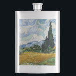 Vincent Van Gogh Weizenfeld mit Zypressen Flachmann<br><div class="desc">Vincent Van Gogh Wheat Field with Cypresses Fine Art A Wheatfield with Cypresses (gelegentlich A Cornfield with Cypresses genannt) ist eines von drei ähnlichen Ölgemälden von Vincent van Gogh aus dem Jahr 1889, die im Rahmen seiner Weizenfeldserie entstanden sind. Alle wurden im St. Paul-de-Mausole-Psychoasyl in Saint-Remy bei Arles, Frankreich, vollstreckt,...</div>