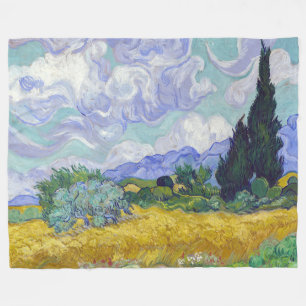 Vincent Van Gogh - Weizenfeld mit Zypressen Fleecedecke