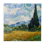 Vincent Van Gogh - Weizenfeld mit Zypressen Fliese<br><div class="desc">Weizenfeld mit Zypressen / Champ de ble avec cypres - Vincent Van Gogh,  Juli 1889</div>