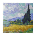 Vincent Van Gogh - Weizenfeld mit Zypressen Fliese<br><div class="desc">Weizenfeld mit Zypressen / Champ de ble avec cypres - Vincent Van Gogh,  September 1889</div>