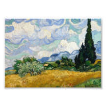 Vincent Van Gogh Weizenfeld mit Zypressen