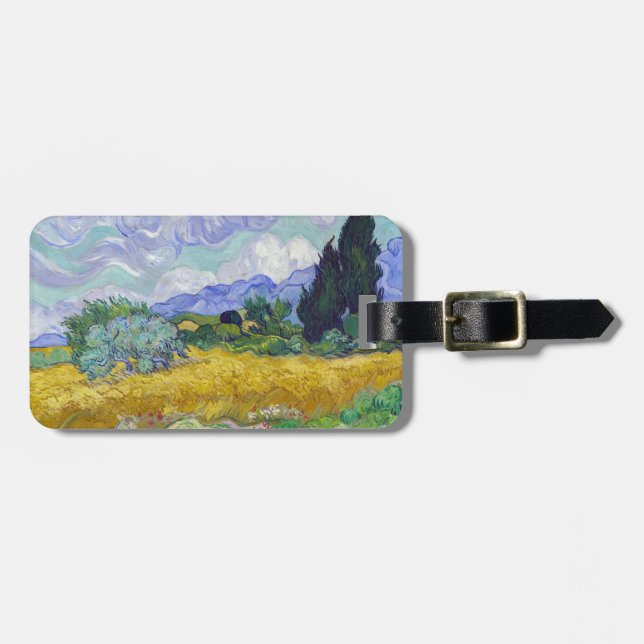 Vincent Van Gogh - Weizenfeld mit Zypressen Gepäckanhänger (Vorderseite horizontal)