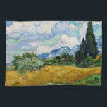 Vincent Van Gogh - Weizenfeld mit Zypressen Geschirrtuch<br><div class="desc">Weizenfeld mit Zypressen / Champ de ble avec cypres - Vincent Van Gogh,  Juli 1889</div>