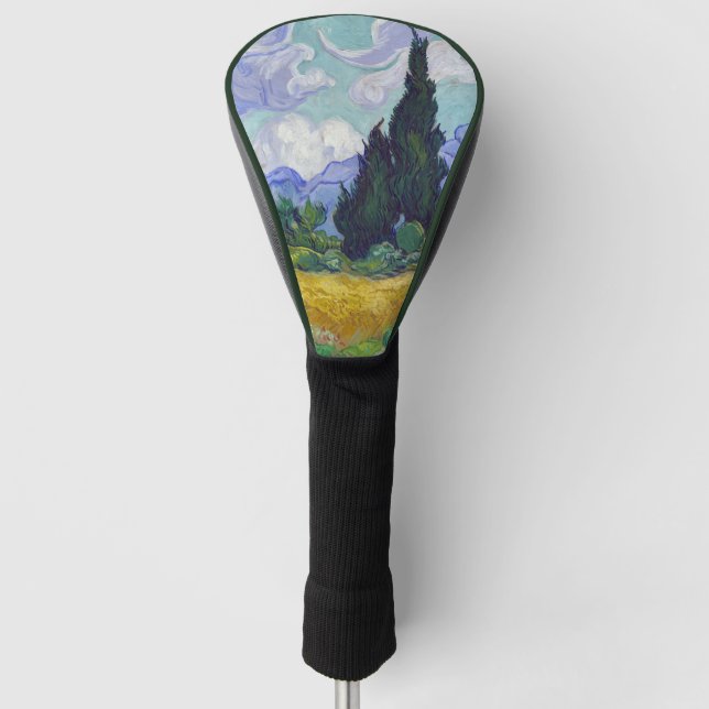 Vincent Van Gogh - Weizenfeld mit Zypressen Golf Headcover (Vorderseite)