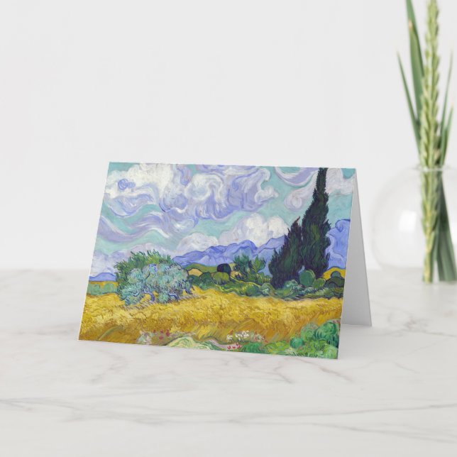 Vincent Van Gogh - Weizenfeld mit Zypressen Karte (Vorderseite)