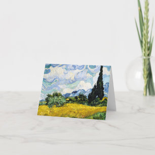 Vincent Van Gogh Weizenfeld mit Zypressen Karte