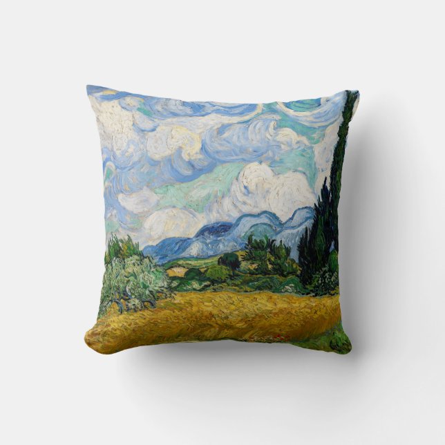 Vincent Van Gogh - Weizenfeld mit Zypressen Kissen (Vorderseite)