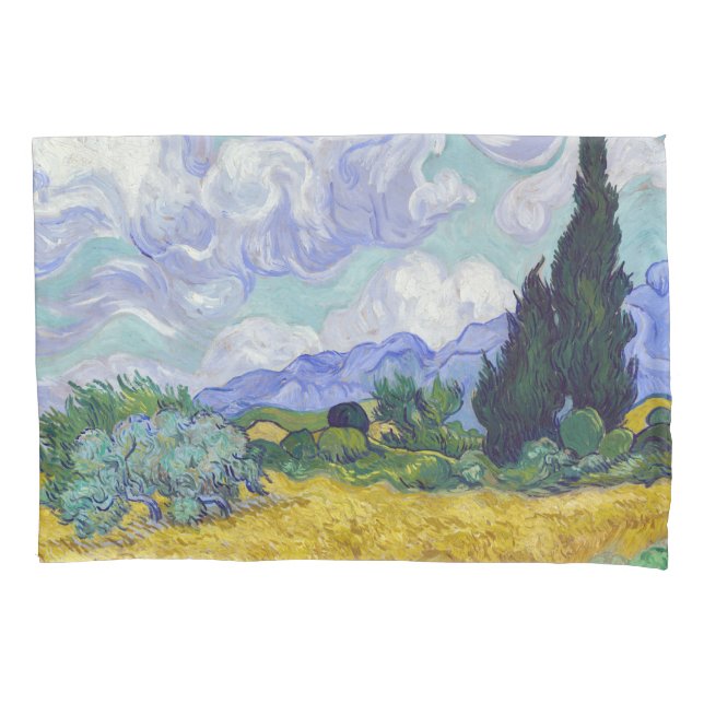 Vincent Van Gogh - Weizenfeld mit Zypressen Kissenbezug (Vorderseite)