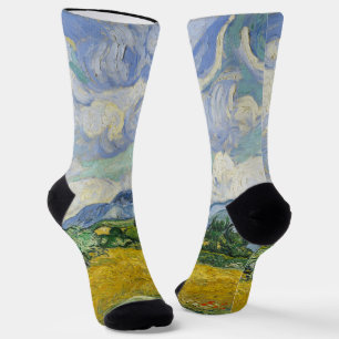 Vincent Van Gogh Weizenfeld mit Zypressen Kunst Socken