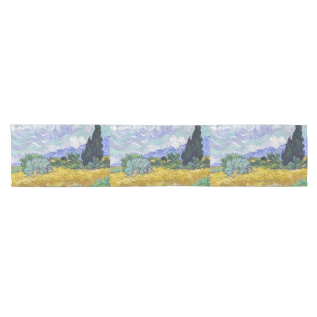Vincent Van Gogh - Weizenfeld mit Zypressen Kurzer Tischläufer (Horizontal)