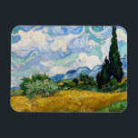 Vincent Van Gogh - Weizenfeld mit Zypressen Magnet<br><div class="desc">Weizenfeld mit Zypressen / Champ de ble avec cypres - Vincent Van Gogh,  Juli 1889</div>