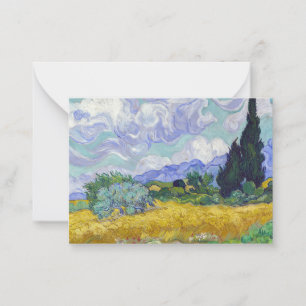 Vincent Van Gogh - Weizenfeld mit Zypressen Mitteilungskarte