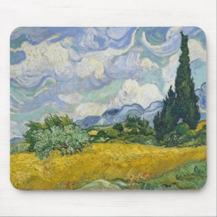 Vincent Van Gogh Weizenfeld mit Zypressen Mousepad