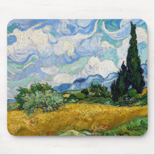 Vincent Van Gogh - Weizenfeld mit Zypressen Mousepad