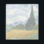 Vincent Van Gogh Weizenfeld mit Zypressen Notizblock<br><div class="desc">Vincent Van Gogh Wheat Field with Cypresses Fine Art A Wheatfield with Cypresses (gelegentlich A Cornfield with Cypresses genannt) ist eines von drei ähnlichen Ölgemälden von Vincent van Gogh aus dem Jahr 1889, die im Rahmen seiner Weizenfeldserie entstanden sind. Alle wurden im St. Paul-de-Mausole-Psychoasyl in Saint-Remy bei Arles, Frankreich, vollstreckt,...</div>