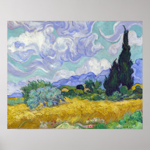 Vincent Van Gogh - Weizenfeld mit Zypressen Poster