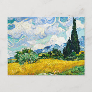 Vincent Van Gogh Weizenfeld mit Zypressen Postkarte