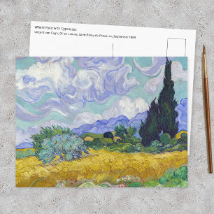 Vincent Van Gogh - Weizenfeld mit Zypressen Postkarte