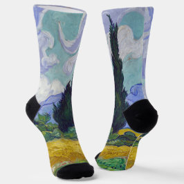 Vincent Van Gogh - Weizenfeld mit Zypressen Socken