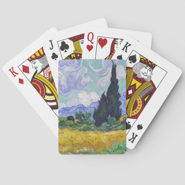 Vincent Van Gogh - Weizenfeld mit Zypressen Spielkarten (Rückseite)