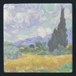 Vincent Van Gogh - Weizenfeld mit Zypressen Steinuntersetzer<br><div class="desc">Weizenfeld mit Zypressen / Champ de ble avec cypres - Vincent Van Gogh,  September 1889</div>