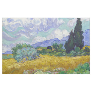 Vincent Van Gogh - Weizenfeld mit Zypressen Stoff