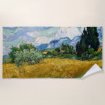Vincent Van Gogh - Weizenfeld mit Zypressen Strandtuch<br><div class="desc">Weizenfeld mit Zypressen / Champ de ble avec cypres - Vincent Van Gogh,  Juli 1889</div>