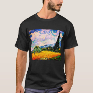 Vincent Van Gogh Weizenfeld mit Zypressen T-Shirt