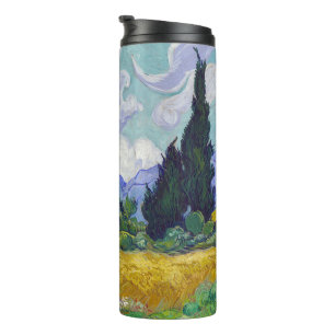 Vincent Van Gogh - Weizenfeld mit Zypressen Thermosbecher