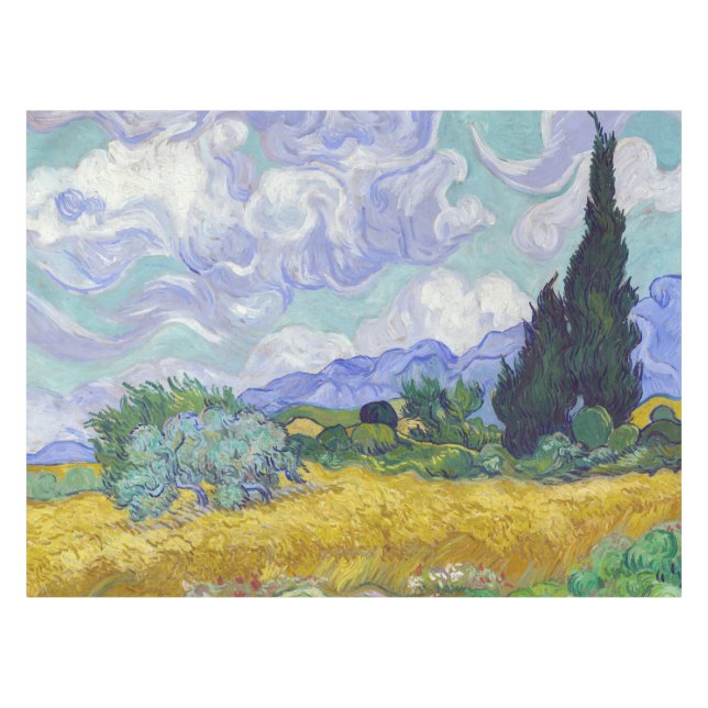 Vincent Van Gogh - Weizenfeld mit Zypressen Tischdecke (Vorderseite (Horizontal))