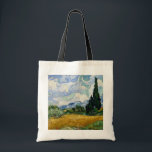 Vincent Van Gogh Weizenfeld mit Zypressen Tragetasche<br><div class="desc">Vincent Van Gogh Wheat Field with Cypresses Fine Art A Wheatfield with Cypresses (gelegentlich A Cornfield with Cypresses genannt) ist eines von drei ähnlichen Ölgemälden von Vincent van Gogh aus dem Jahr 1889, die im Rahmen seiner Weizenfeldserie entstanden sind. Alle wurden im St. Paul-de-Mausole-Psychoasyl in Saint-Remy bei Arles, Frankreich, vollstreckt,...</div>