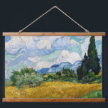 Vincent Van Gogh - Weizenfeld mit Zypressen Wandteppich Mit Holzrahmen<br><div class="desc">Weizenfeld mit Zypressen / Champ de ble avec cypres - Vincent Van Gogh,  Juli 1889</div>