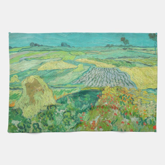 Vincent van Gogh - Weizenfelder bei Auvers Geschirrtuch (Horizontal)