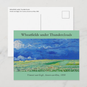 Vincent van Gogh - Weizenfelder unter Gewitterwolk Postkarte