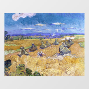 Vincent van Gogh - Weizenscheunen mit Schnittern Fensteraufkleber