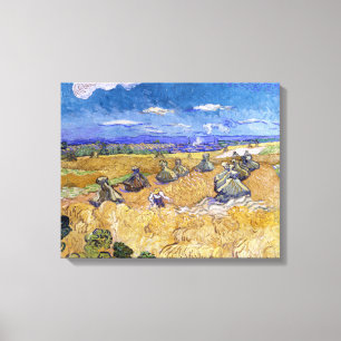 Vincent van Gogh - Weizenscheunen mit Schnittern Leinwanddruck