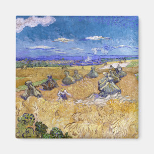 Vincent van Gogh - Weizenscheunen mit Schnittern Magnet