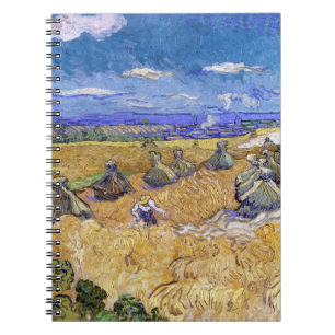 Vincent van Gogh - Weizenscheunen mit Schnittern Notizblock