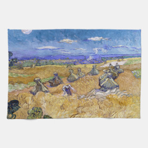 Vincent van Gogh - Weizenstapel mit Schnittern Geschirrtuch