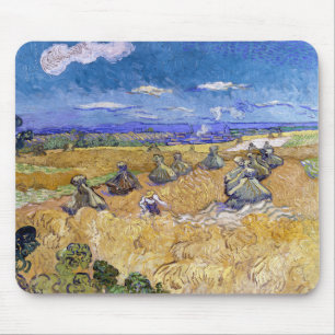 Vincent van Gogh - Weizenstapel mit Schnittern Mousepad
