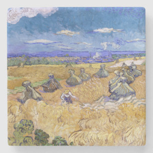 Vincent van Gogh - Weizenstapel mit Schnittern Steinuntersetzer