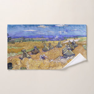Vincent van Gogh - Weizenstapel mit Sensenmännern Badhandtuch Set