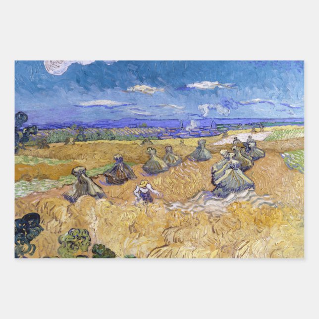 Vincent van Gogh - Weizenstapel mit Sensenmännern Geschenkpapier Set (Vorderseite)