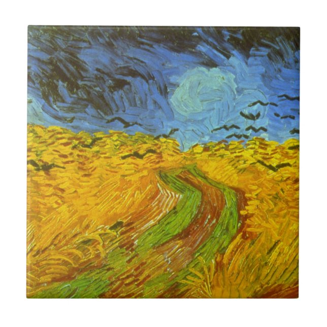 Vincent van Gogh Wheat Field mit Crows Fliese (Vorderseite)