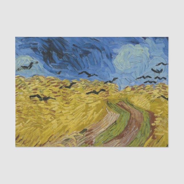 Vincent Van Gogh Wheat field mit Crows Seidenpapier (Vorderseite)